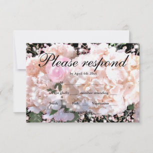 RSVP de rosas rosa-hidrangeas brancas Elegantes
