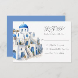 RSVP de Santorini Branco e Azul
