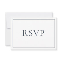 RSVP de Script Clássico Azul do Marinho Elegante