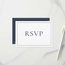 RSVP de Script Clássico Azul do Marinho Elegante
