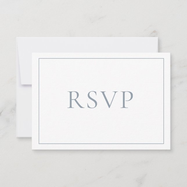 RSVP de Script Clássico Azul Elegante (Frente)