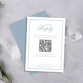 RSVP de Script de Caligrafia Azul Elegante