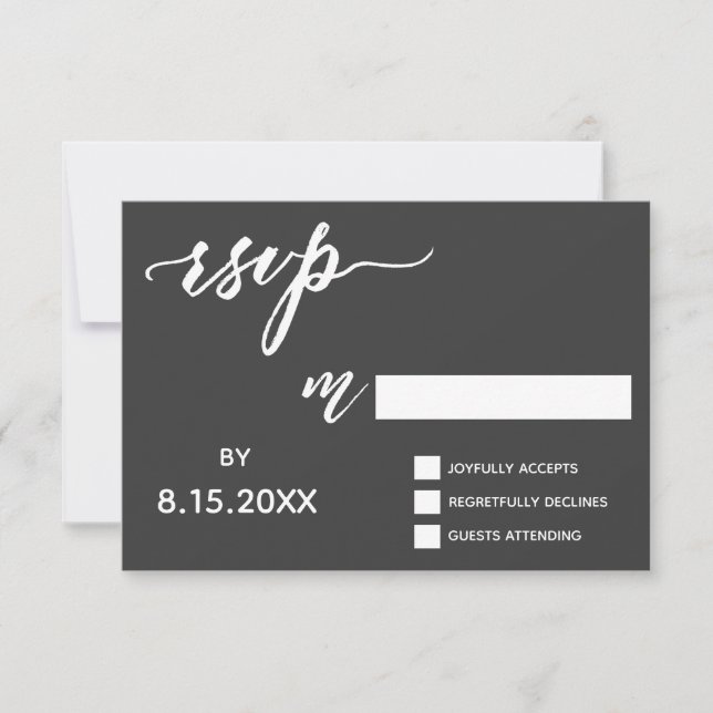 RSVP de Script de Escrita Manual em Branco Negrito (Frente)