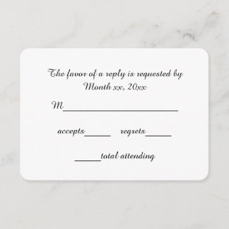 RSVP de Script de Placas de Resposta para Casament
