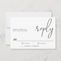 RSVP de Script Minimalista Moderno de Na moda simp