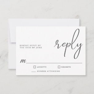 RSVP de Script Minimalista Moderno de Na moda simp
