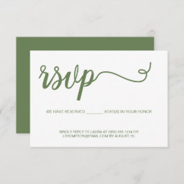 RSVP de Script Verde Moderno Simples sem envio de