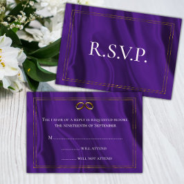 RSVP de Seda Roxa e Casamento Dourado