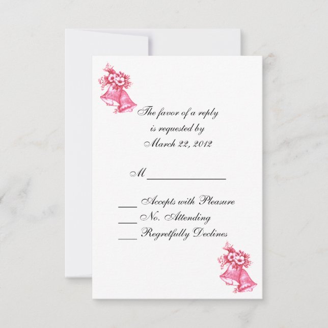 RSVP de Sinais de Casamento Rosa (Frente)