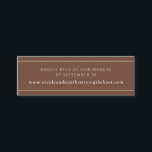 RSVP de Site de Feira Elegante Moderno \ Cartão de<br><div class="desc">Adicione qualquer informação extra com esta placa pequena elegante. Ideal para detalhes de RSVP de Website ou Email ou qualquer outra mensagem curta que você quiser como lojas de registro de presentes, endereço de recepção... . Ruiva, tom marrom de terracota com texto e listras finas em branco. Parte do nosso...</div>