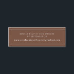 RSVP de Site de Feira Elegante Moderno \ Cartão de<br><div class="desc">Adicione qualquer informação extra com esta placa pequena elegante. Ideal para detalhes de RSVP de Website ou Email ou qualquer outra mensagem curta que você quiser como lojas de registro de presentes, endereço de recepção... . Ruiva, tom marrom de terracota com texto e listras finas em branco. Parte do nosso...</div>