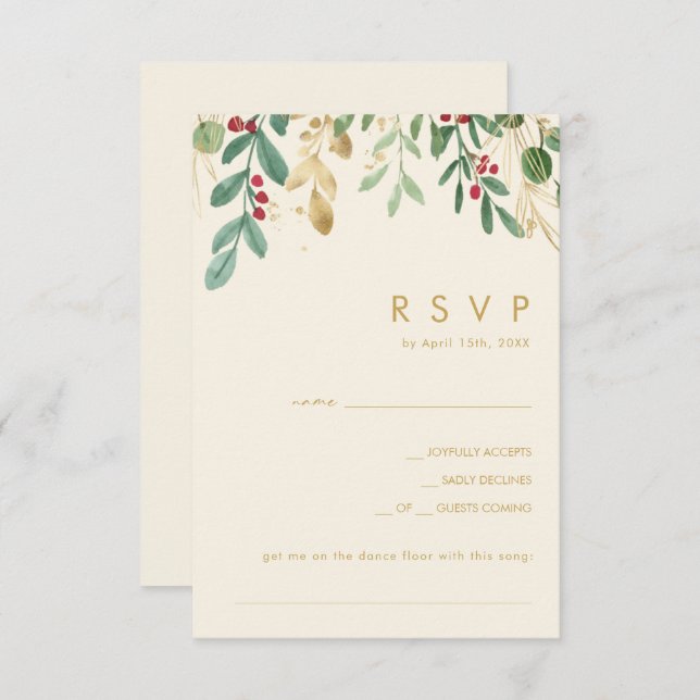 RSVP de Solicitação de Música Creme Greenerada de  (Frente/Verso)