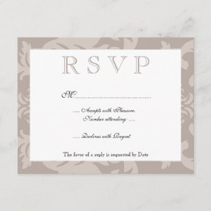 RSVP de Taupe do Damask Simples