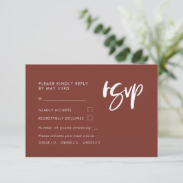 RSVP de terracotta moderno elegante com escolha de