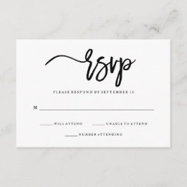 RSVP de Tipografia Mínima Preta e Branca