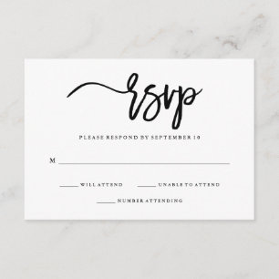 RSVP de Tipografia Mínima Preta e Branca