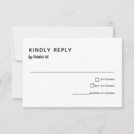 RSVP de Tipografia Simples de Casamento Minimalist