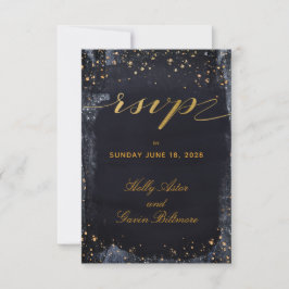 RSVP de traseiro do Convite de casamento Starry Ni