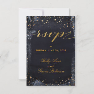 RSVP de traseiro do Convite de casamento Starry Ni