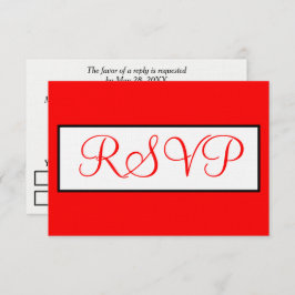 RSVP de White Vermelho do Casamento