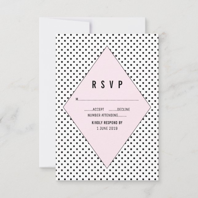RSVP do Bolinhas Moderno Rosa (Frente)