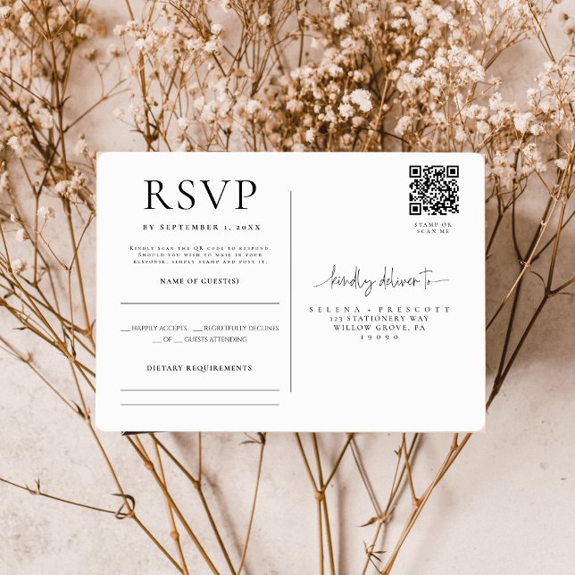 RSVP do cartão de resposta de casamento Elegante (Criador carregado)