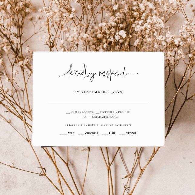 RSVP do cartão de resposta de casamento Elegante (Criador carregado)