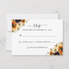 RSVP do Casamento outono de outono de girassol rus