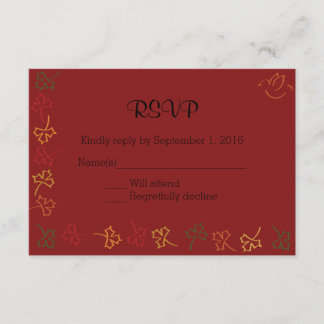 RSVP do casamento outono em Vermelho