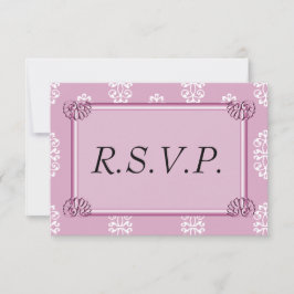 RSVP do Casamento tema damasco rosa