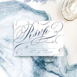 RSVP do casamento vintage de caligrafia do marinho