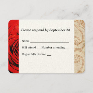 RSVP do Casamento vintage rosa vermelha