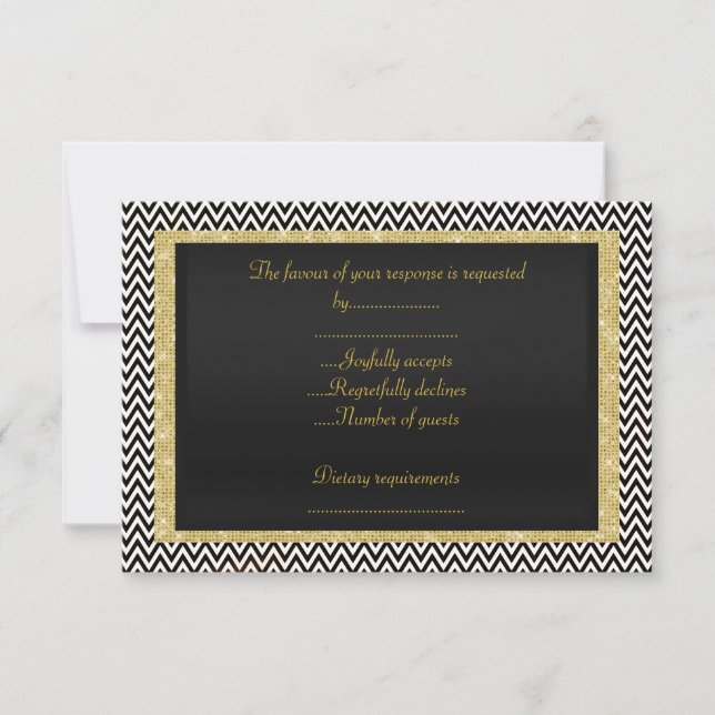 RSVP do Cevron branco preto ELEGANTE (Frente)