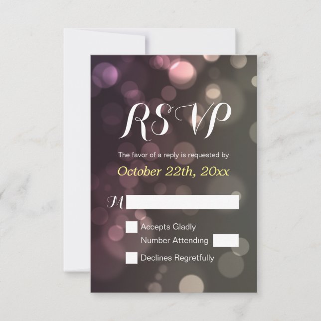 RSVP do Chá de panela de Casamento Sparkle do Glit (Frente)
