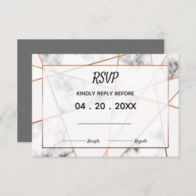 RSVP do Elegante e Eterno do Suite de Casamento Ma (Frente/Verso)