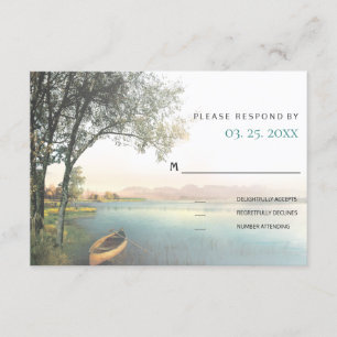 RSVP do Evento de Casamento Rustic Lakeside Landsc