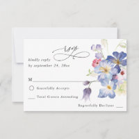 RSVP do Floral Azul Roxo