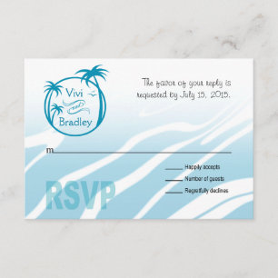 RSVP do logotipo de palma do Surf de praia   azul