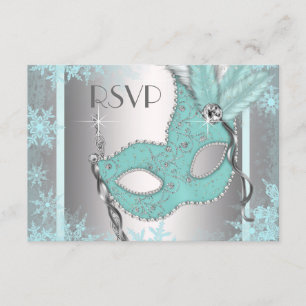 RSVP do Mascarada do Teal Blue Snowflake