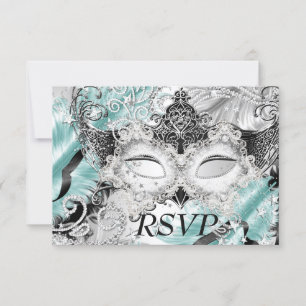 RSVP do Mascarada do Teal Sparkle do Silver Teal M