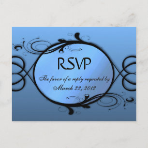 RSVP do Menu Azul Elegante