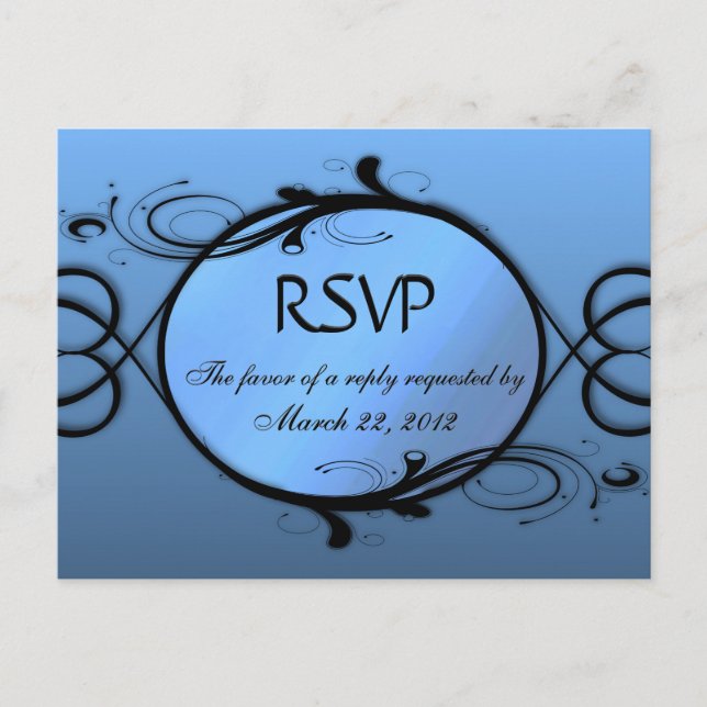 RSVP do Menu Azul Elegante (Frente)