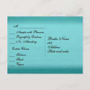 RSVP do Menu Azul Teal Bruto