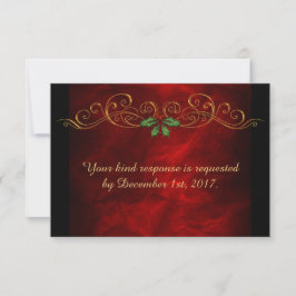 RSVP do Menu Casamento Red Holly Christmas