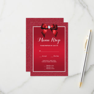 RSVP do Menu Casamento Ruby Red & Na moda Gem