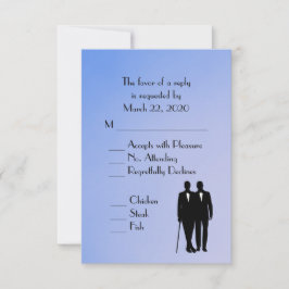 RSVP do Menu de Casamento Gay Azul