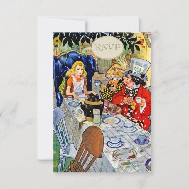 RSVP do Partido Tea do Mad Hatter (Frente)