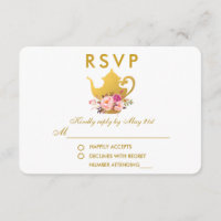 RSVP do Partido Tea Party, Dourado, cor-de-rosa,