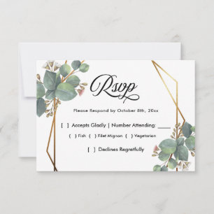 RSVP do quadro diagonal do Eucalyptus