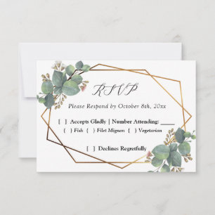 RSVP do quadro diagonal do Eucalyptus